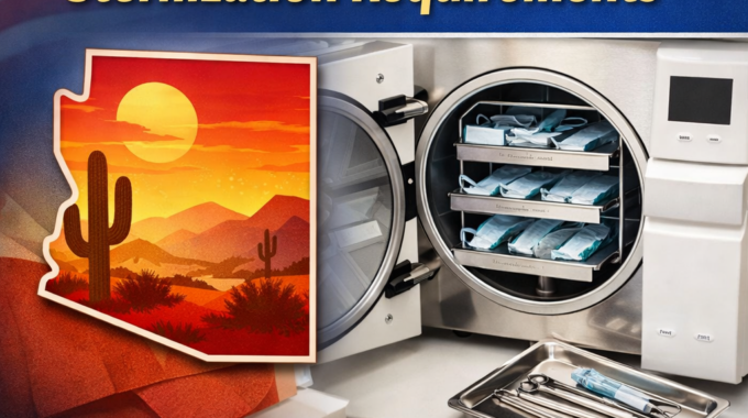 Arizona dental sterilization requirements autoclave weekly spore testing compliance