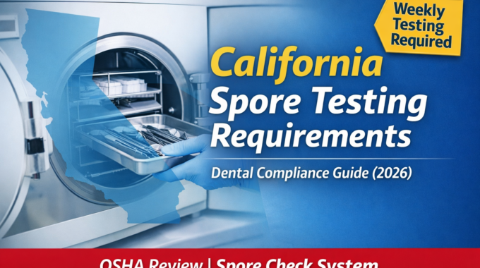 California dental spore testing requirements autoclave sterilization compliance