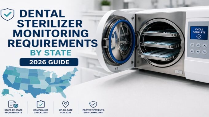 Dental sterilizer monitoring requirements by state 2026 guide showing autoclave and compliance overview