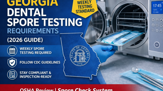 Georgia dental sterilization requirements weekly spore testing compliance