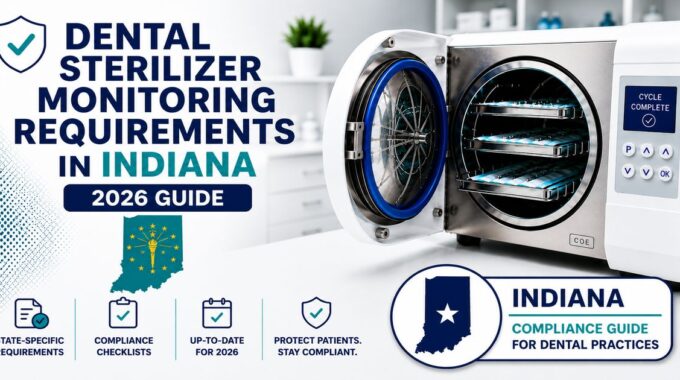 Indiana dental spore testing requirements 2026 — 828 IAC 1-1-15 sterilizer monitoring guide