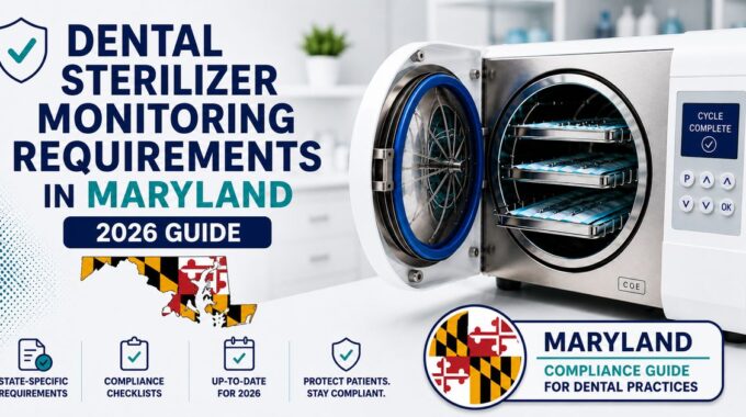 Maryland dental spore testing requirements 2026 — COMAR 10.44.36 supervising dentist sterilizer monitoring guide