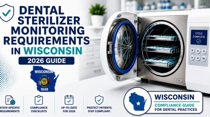 Wisconsin dental spore testing requirements 2026 — Wis. Admin. Code DE 5 weekly sterilizer monitoring guide