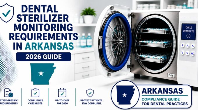 Arkansas dental sterilizer spore testing requirements for dental offices 2026