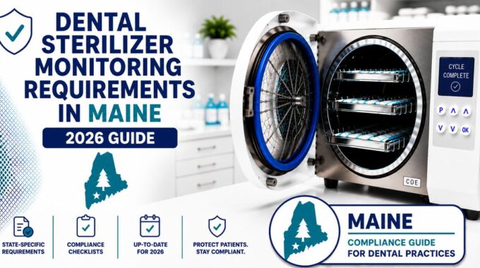 Maine dental sterilizer monitoring and spore testing requirements 2026