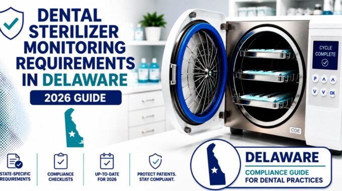 Delaware dental spore testing requirements and sterilizer monitoring compliance for 2026