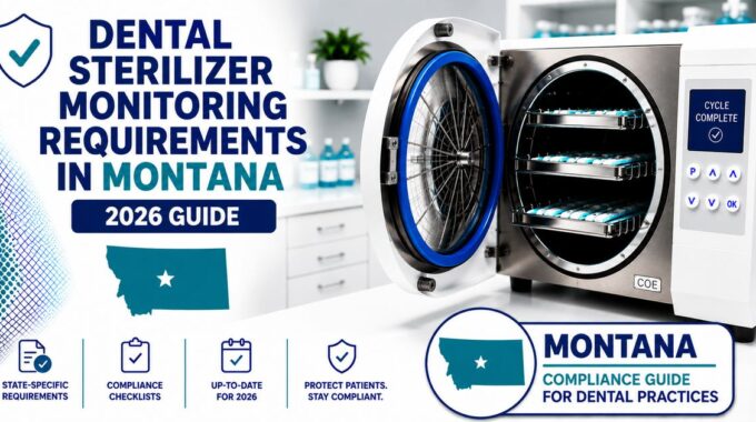 Montana dental sterilizer monitoring and spore testing requirements 2026