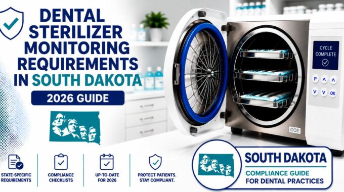 South Dakota dental spore testing requirements and sterilizer monitoring compliance for 2026