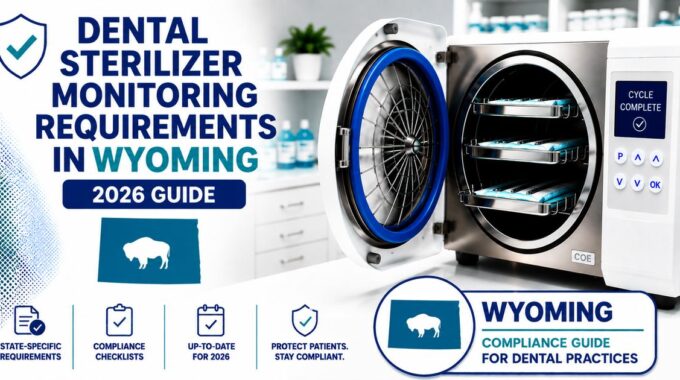 Wyoming dental spore testing requirements and sterilizer monitoring compliance for 2026